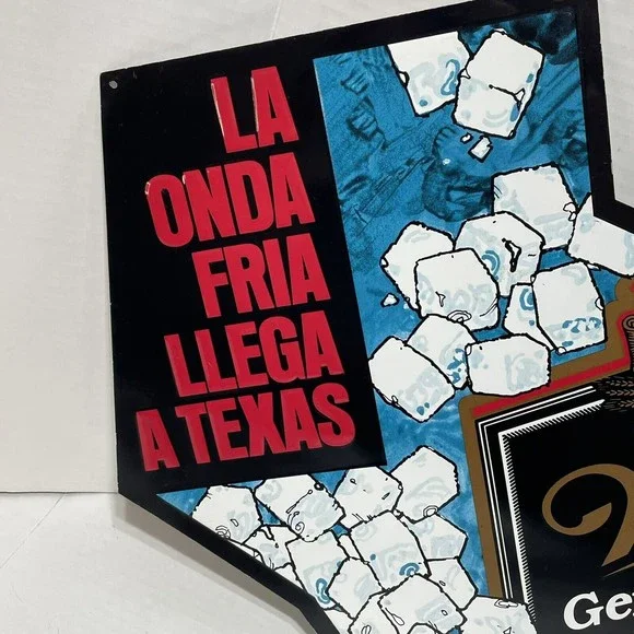 Vintage Miller Genuine Draft Beer Texas State Shaped Metal Bar Sign Rare - Picture 2 of 7